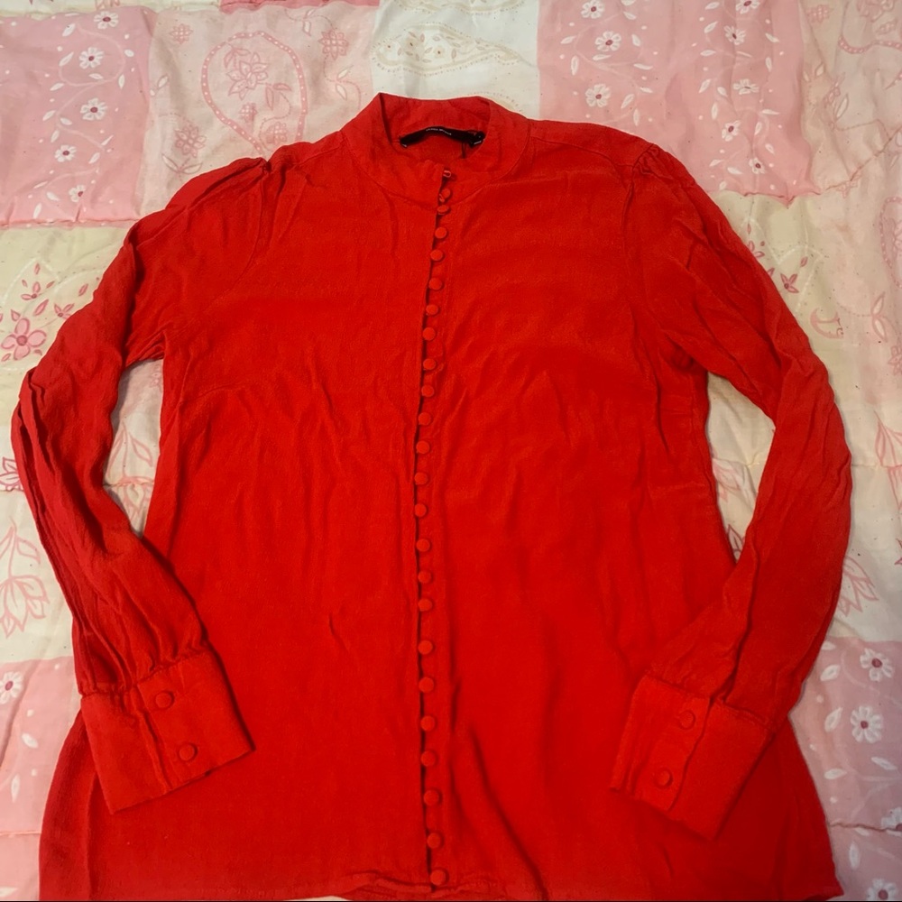 Red Blouse with buttons